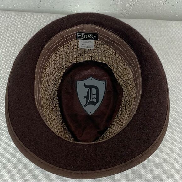 DPC Dorian Pacific Dark Brown Wool Blend Fedora - Picture 8 of 13